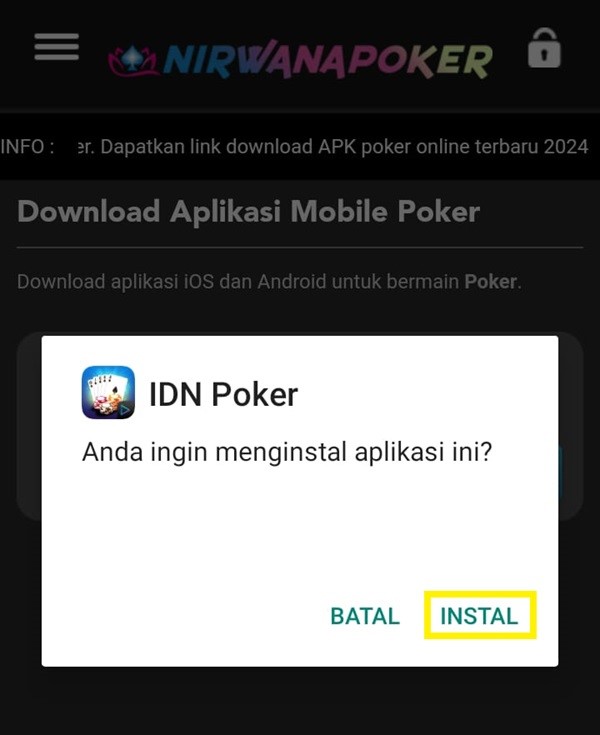 Install Aplikasi Mobile