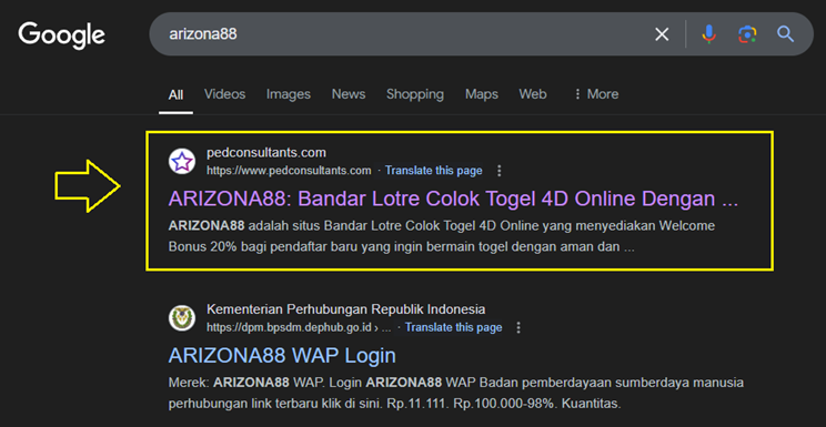 Penelusuran Website Arizona88